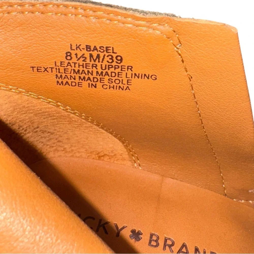 Lucky Brand® Basel Bootie Stonerock Crocodile Suede Double Zippers Stacked Heel - Picture 8 of 9